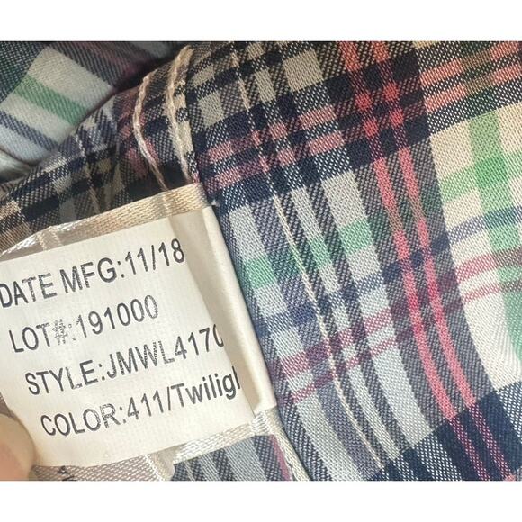Johnnie-O Prep-Formance Blue Multicolored Plaid Button Down Shirt sz S NWOT - Picture 9 of 9